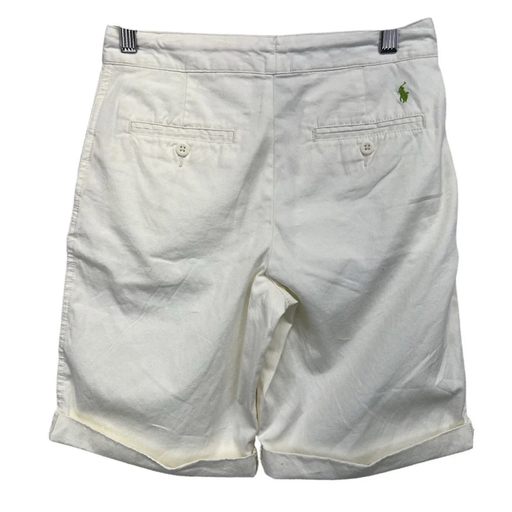 Polo Ralph Lauren‎ Chino Shorts Kids Size 12 White Nevis Cotton Pony Logo NWT